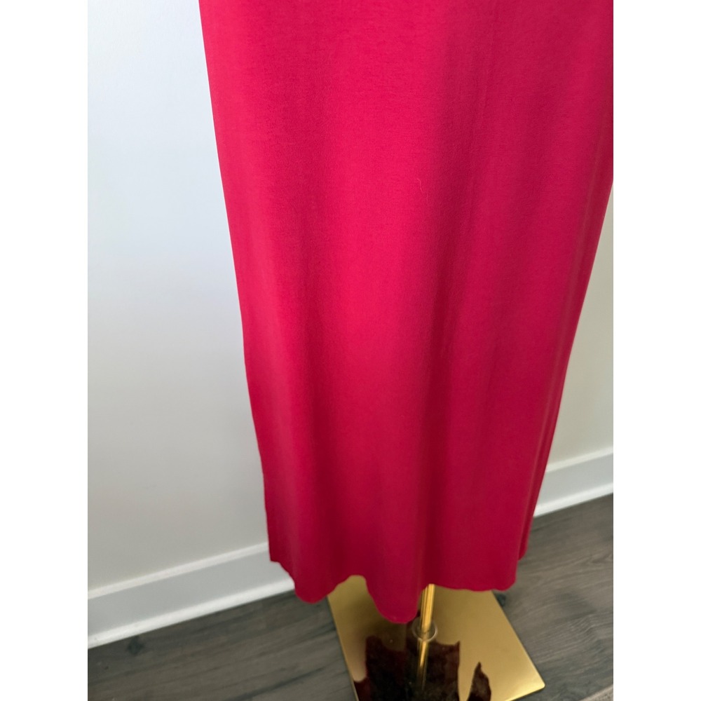 J. Jill Wearever Red Jersey Knit Maxi Dress Short Sleeve Empire Waist Womens M - Picture 8 of 11
